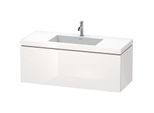 Duravit L-Cube Waschtisch-Unterschrank LC6919O2222 120 x 48 cm, 1 Hahnloch, weiß hochglanz, 1 Auszug