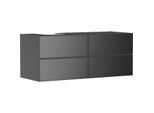 hansgrohe Xevolos E Waschtischunterschrank 54238770 1370x555x550mm, 4 Schubladen, links, schiefergrau matt, schiefergrau metallic