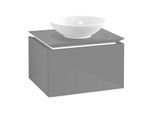 Villeroy & Boch Legato Waschtischunterschrank B567L0FP 60x38x50cm, mit LED-Beleuchtung, Glossy Grey
