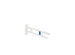 Hewi System 900 Stützklappgriff 900.50.17560DX Ausladung 700 mm, Edelstahl pulverbeschichtet weiß tiefmatt, links, Funk-Spülauslösung