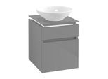 Villeroy & Boch Legato Waschtischunterschrank B566L0FP 45x55x50cm, mit LED-Beleuchtung, Glossy Grey