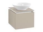 Villeroy & Boch Legato Waschtischunterschrank B565L0VK 45x38x50cm, mit LED-Beleuchtung, Soft Grey