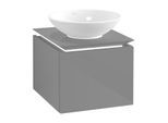 Villeroy & Boch Legato Waschtischunterschrank B565L0FP 45x38x50cm, mit LED-Beleuchtung, Glossy Grey