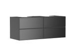hansgrohe Xevolos E Waschtischunterschrank 54198770 1370x555x550mm, 4 Schubladen, schiefergrau matt, schiefergrau metallic