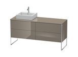 Duravit XSquare Waschtisch-Unterschrank XS4924L8989 160x53,8x54,8cm, 4 Auszüge, links, Flannel Grey hochglanz