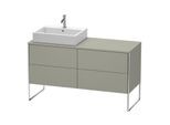 Duravit XSquare Waschtisch-Unterschrank XS4923L9292 1400x538x548mm, 4 Auszüge, links, Steingrau seidenmatt