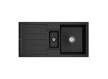 Villeroy & Boch Flavia Einbauspüle 330401S5 mit Ablaufgarnitur und Handbetätigung, Ebony