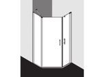 Kermi Pega Fünfeck-Duschkabine PE50L10018VUK 100x100x185cm, silber hochglanz ESG SR Opaco, links