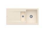 Villeroy & Boch Siluet Einbauspüle 333702FU mit Ablaufgarnitur und Exzenterbetätigung, Ivory