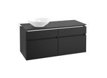 Villeroy & Boch Legato Waschtischunterschrank B580L0PD 120x55x50cm, mit LED-Beleuchtung, Black Matt Lacquer
