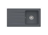 Villeroy & Boch Architectura Einbauspüle 335001i4 mit Ablaufgarnitur und Handbetätigung, Graphit