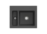 Villeroy & Boch Subway 60 XM Einbauspüle 678001i4 mit Ablaufgarnitur und Handbetätigung, 620 x 510 mm, Graphit