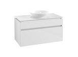 Villeroy & Boch Legato Waschtischunterschrank B572L0DH 100x55x50cm, mit LED-Beleuchtung, Glossy White