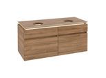 Villeroy und Boch Legato Waschtischunterschrank B584L0RH 120x55x50cm, für 2 Waschtische, mit LED-Beleuchtung, Kansas Oak