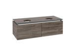 Villeroy und Boch Legato Waschtischunterschrank B583L0RK 120x38x50cm, für 2 Waschtische, mit LED-Beleuchtung, Stone Oak