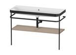 Duravit Happy D.2 Plus Möbelwaschtisch-Kombination HP4739N75750000 117,5x49cm, mit Metallkonsole, ohne Hahnloch, leinen