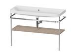 Duravit Happy D.2 Plus Möbelwaschtisch-Kombination HP4839N75750000 117,5x49cm, mit Metallkonsole, ohne Hahnloch, leinen