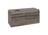 Villeroy und Boch Legato Waschtischunterschrank B580L0RK 120x55x50cm, Waschtisch links, mit LED-Beleuchtung, Stone Oak