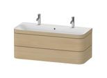 Duravit Happy D.2 Plus Möbelwaschtisch-Unterschrank HP4640O71710000 117,5x49cm, mit 1 Hahnloch, 2 Schubkästen, mediterrane Eiche