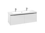 Villeroy und Boch Subway 3.0 Waschtisch-Unterschrank C601L1VE 127,2x42,9x47,8cm, mit LED/Griff Volcano black, brilliant white
