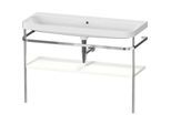 Duravit Happy D.2 Plus Möbelwaschtisch-Kombination HP4839N36360000 117,5x49cm, mit Metallkonsole, ohne Hahnloch, weiß seidenmatt