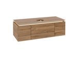 Villeroy und Boch Legato Waschtischunterschrank B577L0RH 120x38x50cm, Waschtisch mittig, mit LED-Beleuchtung, Kansas Oak