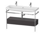 Duravit Happy D.2 Plus Möbelwaschtisch-Kombination HP4854O80800000 117,5x49cm, mit Metallkonsole, graphit supermatt