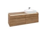 Villeroy und Boch Legato Waschtischunterschrank B766L0RH 160x55x50cm, Waschtisch rechts, mit LED-Beleuchtung, Kansas Oak