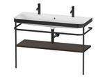Duravit Happy D.2 Plus Möbelwaschtisch-Kombination HP4759O69690000 117,5x49cm, mit 1 Hahnloch, Metallkonsole, nussbaum gebürstet