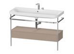 Duravit Happy D.2 Plus Möbelwaschtisch-Kombination HP4844E75750000 117,5x49cm, mit Metallkonsole, 2 Hahnlöcher, leinen