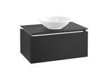 Villeroy & Boch Legato Waschtischunterschrank B569L0PD 80x38x50cm, mit LED-Beleuchtung, Black Matt Lacquer