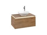 Villeroy und Boch Legato Waschtischunterschrank B569L0RH 80x38x50cm, Waschtisch mittig, mit LED-Beleuchtung, Kansas Oak
