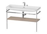 Duravit Happy D.2 Plus Möbelwaschtisch-Kombination HP4839E75750000 117,5x49cm, mit Metallkonsole, 2 Hahnlöcher, leinen