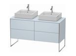 Duravit XSquare Waschtisch-Unterschrank XS4926B9797 140x53,8x54,8cm, 4 Auszüge, beidseitig, Lichtblau seidenmatt