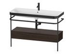 Duravit Happy D.2 Plus Möbelwaschtisch-Kombination HP4744O69690000 117,5x49cm, mit Metallkonsole, 1 Hahnloch, nussbaum gebürstet