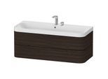 Duravit Happy D.2 Plus Möbelwaschtisch HP4349E69690000 117,5x49cm, 2 Schubkästen, 2 Hahnlöcher, nussbaum gebürstet