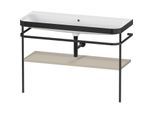 Duravit Happy D.2 Plus Möbelwaschtisch-Kombination HP4739N60600000 117,5x49cm, mit Metallkonsole, ohne Hahnloch, taupe seidenmatt