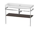 Duravit Happy D.2 Plus Möbelwaschtisch-Kombination HP4839N69690000 117,5x49cm, mit Metallkonsole, ohne Hahnloch, nussbaum gebürstet