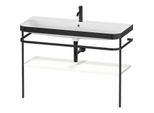 Duravit Happy D.2 Plus Möbelwaschtisch-Kombination HP4739O36360000 117,5x49cm, mit Metallkonsole, 1 Hahnloch, weiß seidenmatt