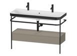 Duravit Happy D.2 Plus Möbelwaschtisch-Kombination HP4764O92920000 117,5x49cm, mit 1 Hahnloch, Metallkonsole, steingrau seidenmatt