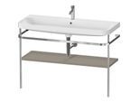 Duravit Happy D.2 Plus Möbelwaschtisch-Kombination HP4839O92920000 117,5x49cm, mit Metallkonsole, 1 Hahnloch, steingrau seidenmatt