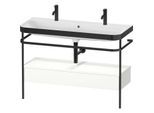 Duravit Happy D.2 Plus Möbelwaschtisch-Kombination HP4764O36360000 117,5x49cm, mit 1 Hahnloch, Metallkonsole, weiß seidenmatt