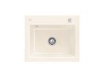 Villeroy und Boch Subway 60 S Einbauspüle 330902KR mit Ablaufgarnitur, Excenterbetätigung, 600 x 510 mm, crema CeramicPlus