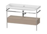 Duravit Happy D.2 Plus Möbelwaschtisch-Kombination HP4844N75750000 117,5x49cm, mit Metallkonsole, ohne Hahnloch, leinen