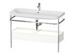 Duravit Happy D.2 Plus Möbelwaschtisch-Kombination HP4844O36360000 117,5x49cm, mit Metallkonsole, 1 Hahnloch, weiß seidenmatt