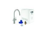 Grohe Blue Professional Spültisch-Einhebelmischer 31325DC2 supersteel, Starter Kit, C-Auslauf, Bluetooth/WIFI
