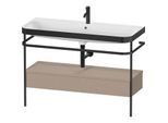Duravit Happy D.2 Plus Möbelwaschtisch-Kombination HP4744O75750000 117,5x49cm, mit Metallkonsole, 1 Hahnloch, leinen