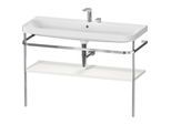 Duravit Happy D.2 Plus Möbelwaschtisch-Kombination HP4839E39390000 117,5x49cm, mit Metallkonsole, 2 Hahnlöcher, nordic weiß seidenmatt