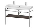 Duravit Happy D.2 Plus Möbelwaschtisch-Kombination HP4849O69690000 117,5x49cm, 1 Hahnloch, mit Metallkonsole, nussbaum gebürstet