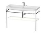 Duravit Happy D.2 Plus Möbelwaschtisch-Kombination HP4839E36360000 117,5x49cm, mit Metallkonsole, 2 Hahnlöcher, weiß seidenmatt